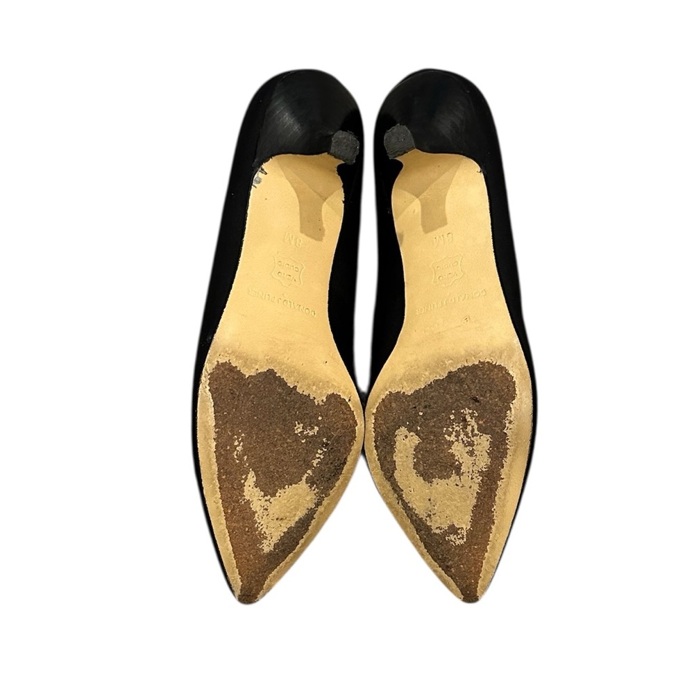 Donald J. Pliner Classic Black Fabric Leather Sole Kitten Heels Shoes Size 8 - Picture 6 of 13